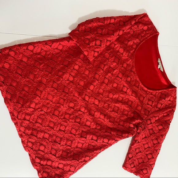 Red lace top - Picture 1 of 8
